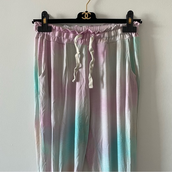 Stripe & Stare lightweight jogger lounge pants size small pastel tie dye soft - Picture 2 of 3